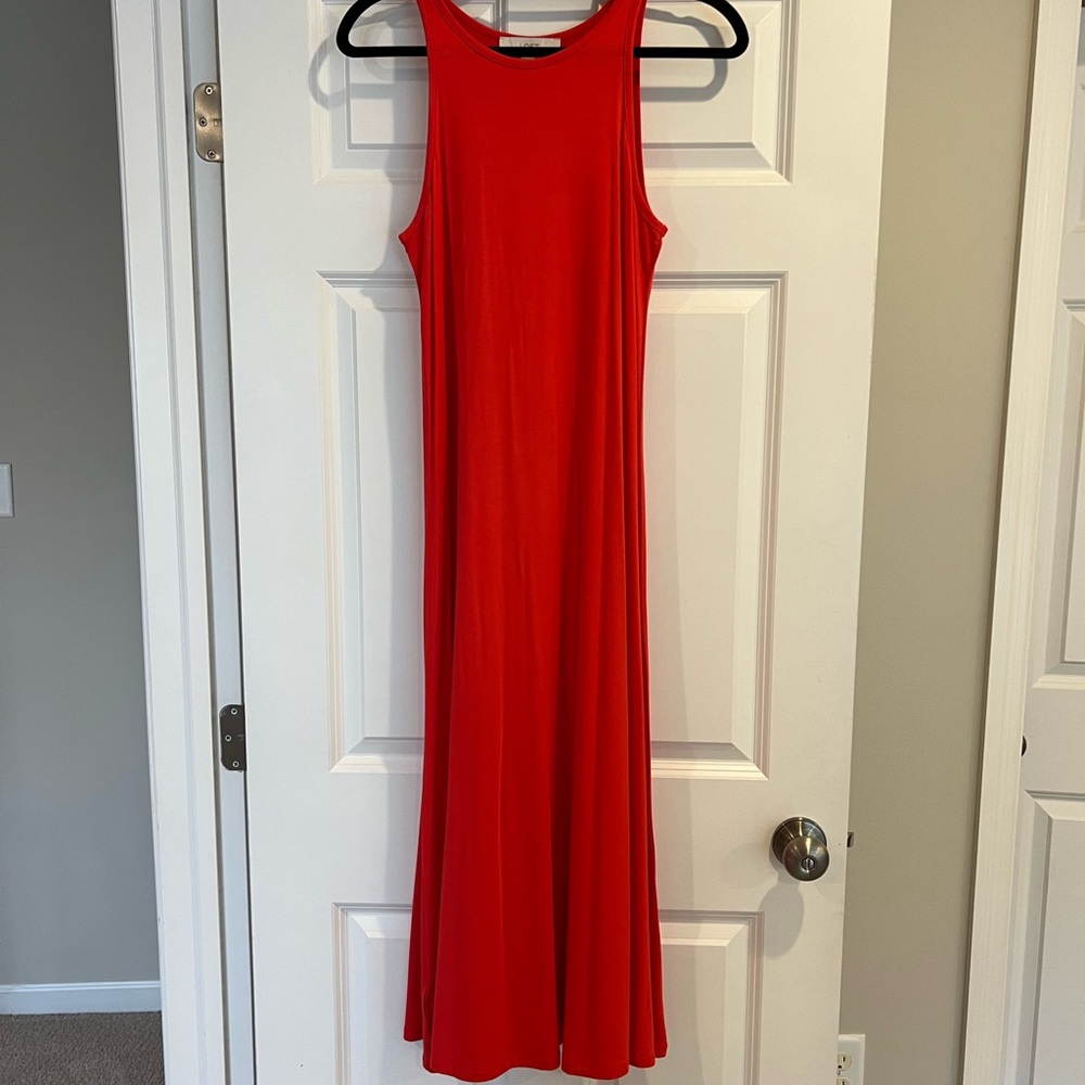 LOFT Sleek Red Sleeveless Dress